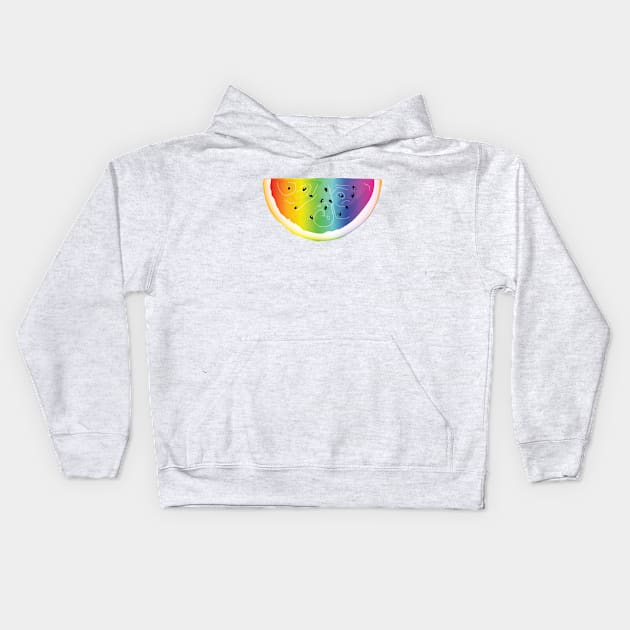 Watermelon Rainbow Fruit Kids Hoodie by ThinkingSimple